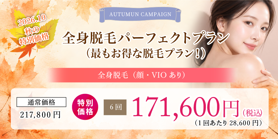 全身脱毛パーフェクトプラン（最もお得な脱毛プラン！）