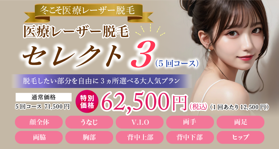 医療レーザー脱毛セレクト3