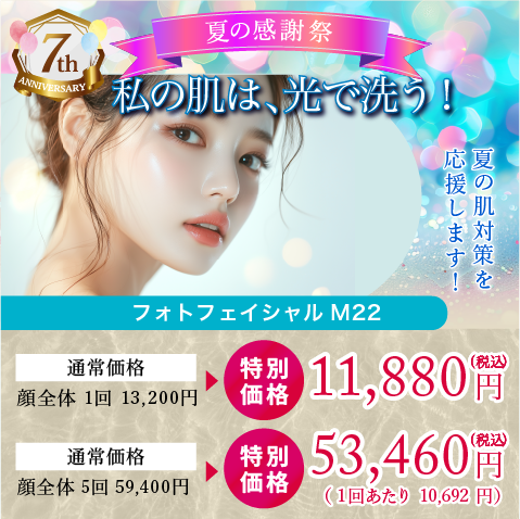 私の肌は光で洗う！フォトフェイシャルM22