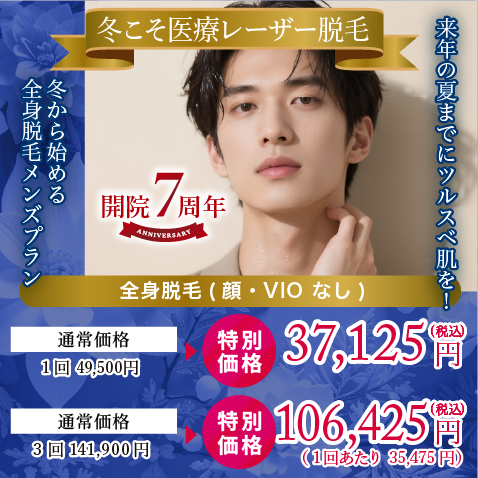 から始める全身脱毛メンズプラン